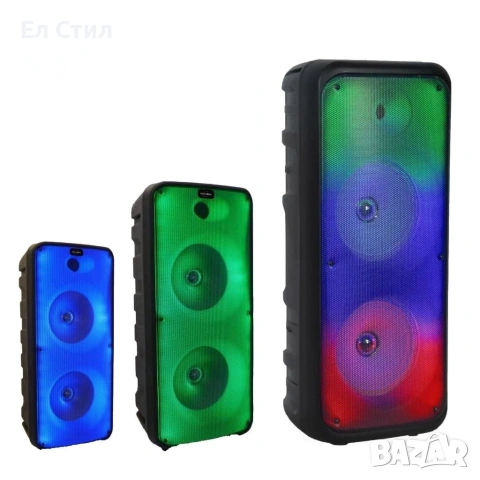 Безжична RGB тонколона – 2×8″ говорителя, Bluetooth, 1200 W, батерия 3000 mAh, снимка 6 - Тонколони - 53572708