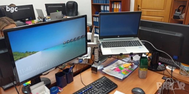 Алуминиева Регулируема Стойка Монитор+Лаптоп Ергономична Работна Станция , снимка 2 - Други - 39477298