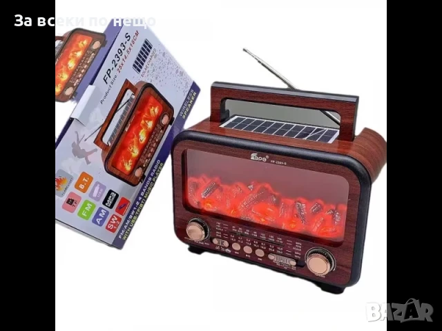 Портативно соларно радио FP-2393S - Bluetooth, FM радио, МP3 плеър, USB и SD card