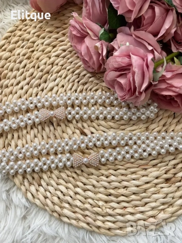 колан с перли и панделка , снимка 2 - Колани - 52895535