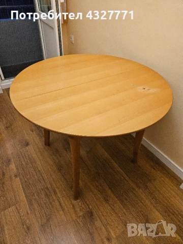 Кръгла маса с диметър ф 90 см разтегателна до 125 см и височина 75 см