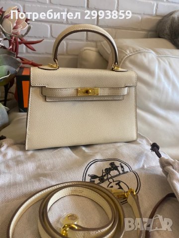 Чанта Кели*ЕРМЕС 25см*Hermes Kelly Mini*Epsom Leather Gold Hardware, снимка 6 - Чанти - 40729983