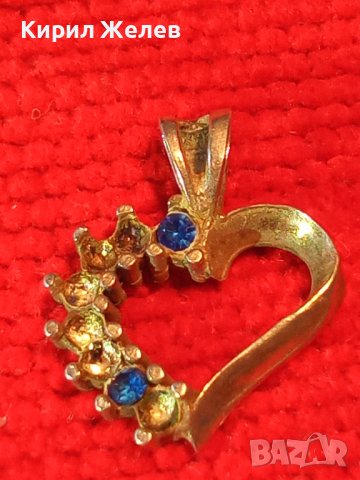 СТАР СЪРЦЕВИДЕН САПФИРЕН СРЕБЪРЕН СРЕБРО 925 МЕДАЛЬОН 34807, снимка 2 - Антикварни и старинни предмети - 40762698