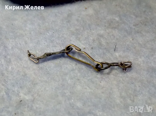 СТАРИННА ЗАКОПЧАЛКА от БРОНЗ и СРЕБРО 950 За СРЕБЪРЕН СИНДЖИР ВЕРИЖКА РЪЧНА РЕТРО ИЗРАБОТКА 49941, снимка 6 - Антикварни и старинни предмети - 49525684