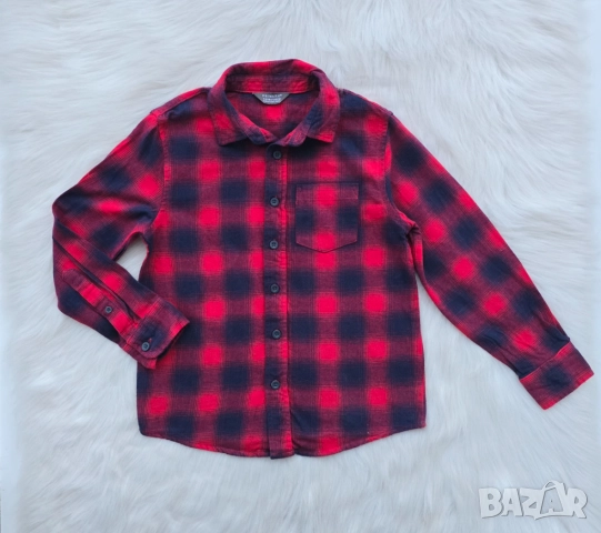 Детска карирана риза 7-8 години, снимка 5 - Детски ризи - 52428768