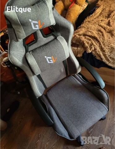 Ергономичен геймърски офис стол с лумбална и шийна опора – комфорт за игра и работа без умора, снимка 3 - Столове - 53490702