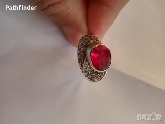 Дизайнерски голям сребърен пръстен 