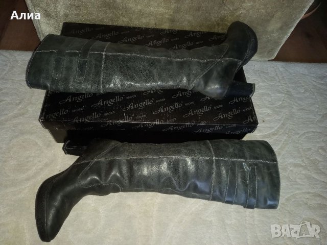 Ботуши кожени, номер 38, сиви,черни, бежови, снимка 5 - Дамски ботуши - 34111702