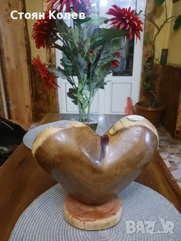 Дървено сърце свещеник , снимка 2 - Декорация за дома - 38246639