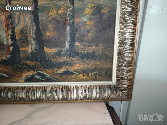 Голяма картина масло върху платно Испански автор , снимка 2 - Картини - 51442438