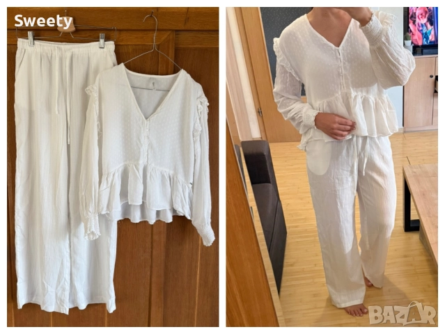 Pepe Jeans бяла феерична блуза и подарък подходящ панталон 