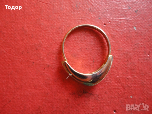 Позлатен пръстен с камък 1, снимка 6 - Пръстени - 53052476