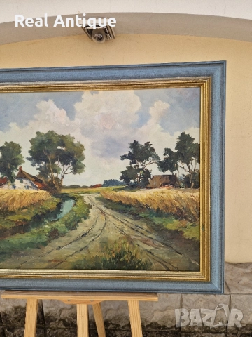 Масло картина автор пейзаж платно рамка , снимка 4 - Картини - 51558481