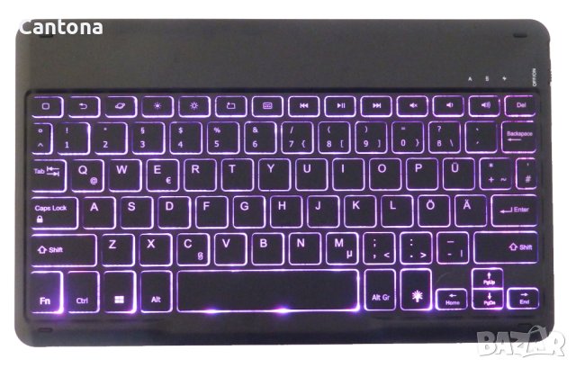 Мини безжична Bluetooth клавиатура с 7 цветна подсветка,  Android, WIndows, iOS