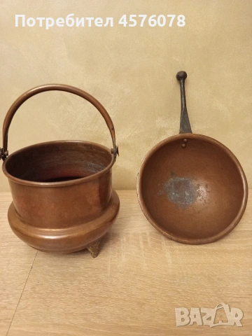 декоративен комплект от бакърени менче и черпаче, снимка 4 - Антикварни и старинни предмети - 53660889