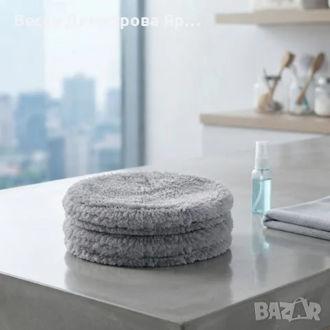 Резервна кръгла микрофибърна кърпа за робот за почистване на прозорци W15S, снимка 3 - Мопове, кофи, четки и метли - 55832821
