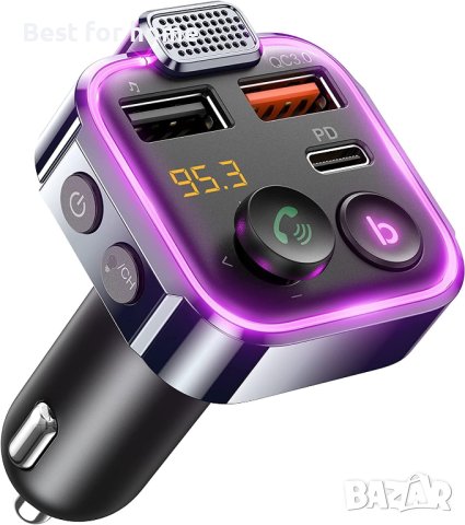 Oxlaw Bluetooth FM трансмитер- адаптер за кола, снимка 2 - Аксесоари и консумативи - 44457126