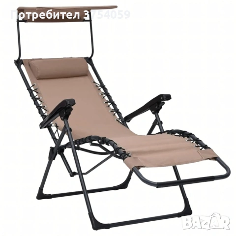 Сгъваем градински шезлонг с нулева гравитация и сенник – комфорт за пълна релаксация, снимка 7 - Градински мебели, декорация  - 53075772