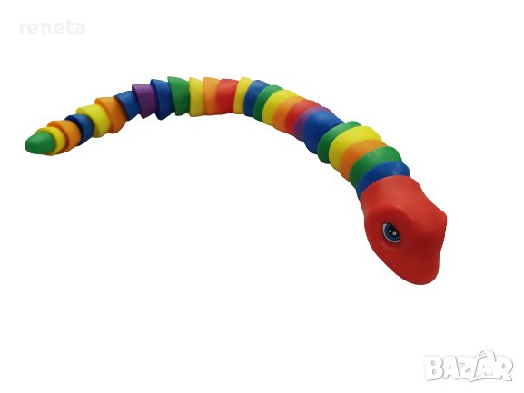 Играчка Fidget, Змия, Пластмасова, Многоцветно, 30 см