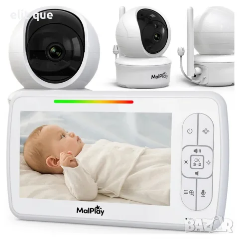 Електронен бебефон NannyEye Vision 5,0 инча, снимка 2 - Бебефони - 55726892