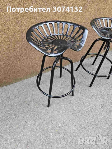 Метални ретро бар столове с регуриране на височината, снимка 4 - Столове - 52856276