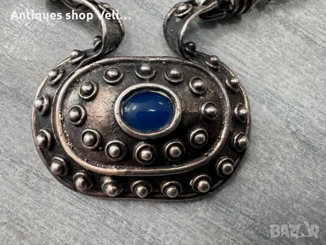 Винтидж сребърно колие №6825, снимка 2 - Антикварни и старинни предмети - 50110190