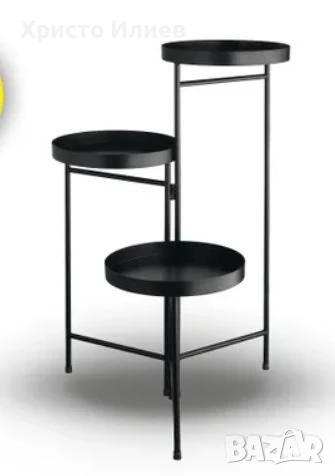 Метален цветарник Поставка за Саксия за цветя 3бр Декоративна стойка, снимка 5 - Стайни растения - 50468000