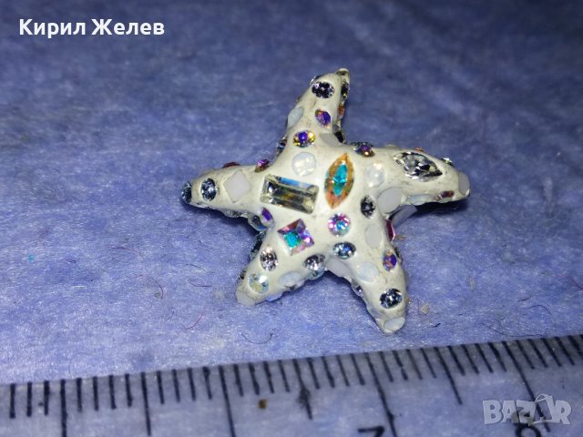 СРЕБЪРНА МАРКОВА ОБЕЦА ЗВЕЗДА СРЕБРО 925 с ИСКРЯЩИ СКЪПОЦЕННИ КРИСТАЛИ и КАМЪНИ и БЯЛ ЕМАЙЛ 27136, снимка 12 - Обеци - 40921576