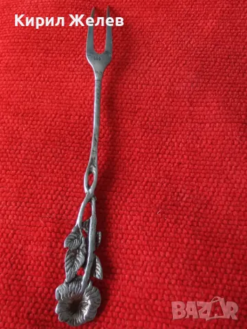 СТАРА ФЛОРАЛНА КОЛЕКЦИОНЕРСКА ДЕСЕРТНА СРЕБЪРНА ВИЛИЧКА СРЕБРО 800 ПРОБА 43001, снимка 18 - Колекции - 44376205