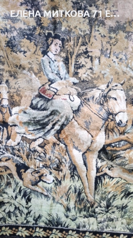 Голям плюшен ковьор за стена от едно време 190 х 120 см, снимка 4 - Антикварни и старинни предмети - 52035048