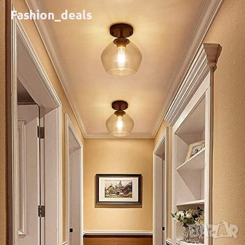 Нова Модерна таванна светлина с прозрачен стъклен нюанс/Дом Спалня Коридор, снимка 2 - Лампи за таван - 41445645