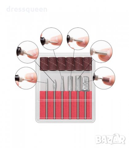 ( ПИСАЛКА ) Многофункционална електрическа пила за маникюр и педикюр с 6 приставки, снимка 6 - Продукти за маникюр - 34268408