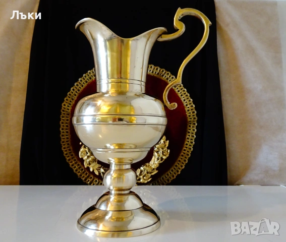 Викторианска бронзова кана за вино 1.2 кг. , снимка 3 - Антикварни и старинни предмети - 53478246