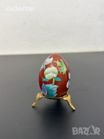 Декоративно яйце, изработено в техниката клоазоне. №7712, снимка 2 - Антикварни и старинни предмети - 52737303