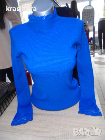 меки блузки с дантелка в осем цвята, снимка 3 - Блузи с дълъг ръкав и пуловери - 38727206