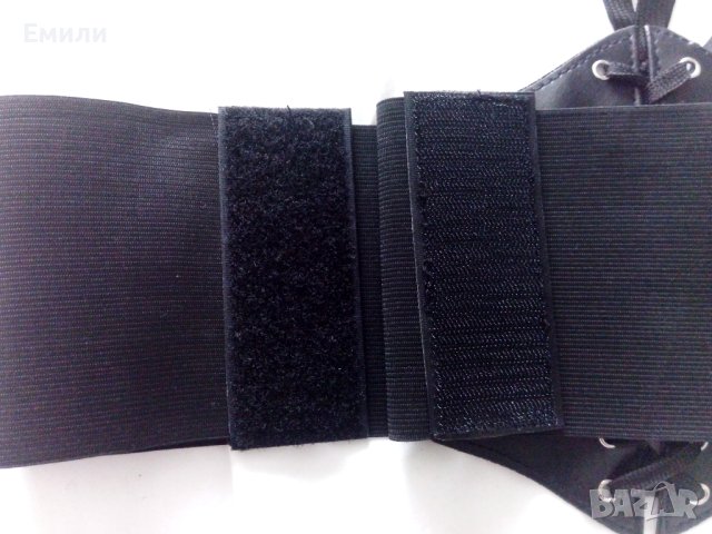 Широк колан-корсет за талия от еко кожа в черен цвят, снимка 10 - Корсети, бюстиета, топове - 41488421