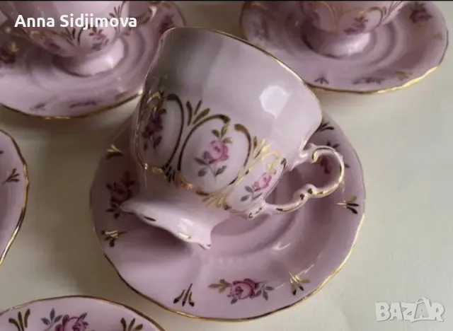 Розов порцелан Чехословакия , снимка 4 - Сервизи - 48105057
