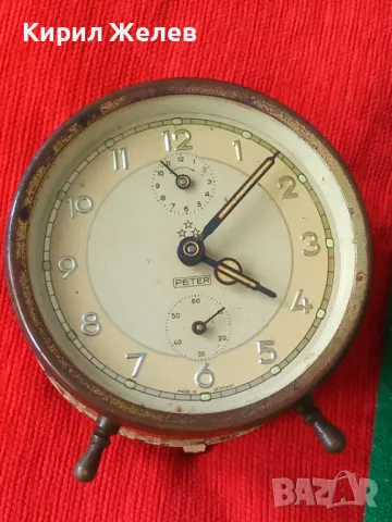 PETER MADE in GERMANY Стар КОЛЕКЦИОНЕРСКИ МЕХАНИЧЕН БУДИЛНИК ВИНТИДЖ РЯДЪК МОДЕЛ НЕМСКИ 43712, снимка 18 - Антикварни и старинни предмети - 44464963