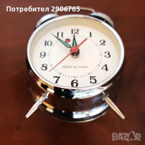 Часовник будилник с камбанки Китайски работещ, снимка 7 - Антикварни и старинни предмети - 49474807