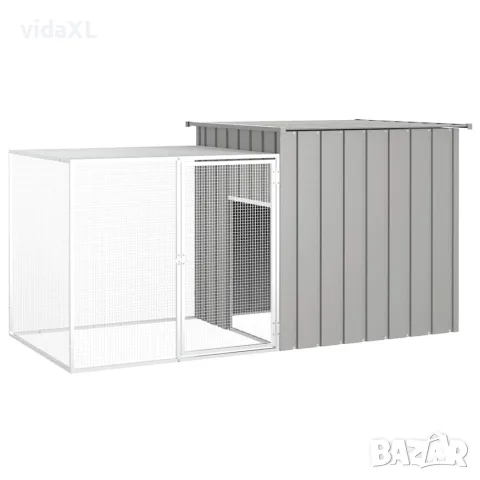 vidaXL Клетка за пилета сива 200x91x100 см поцинкована стомана