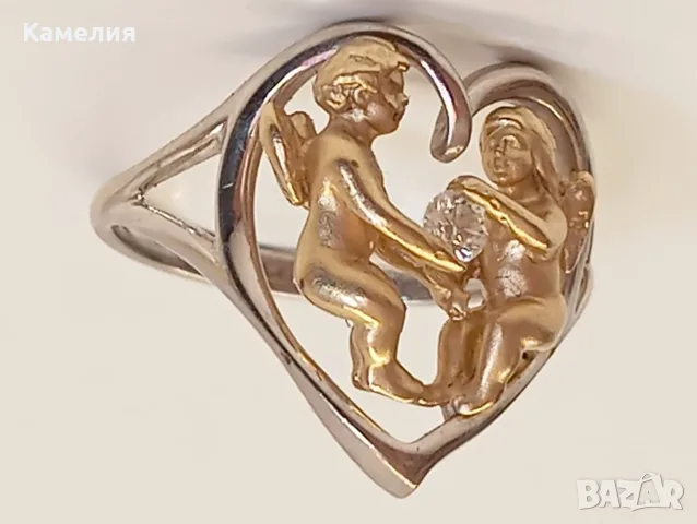 Златен пръстен с брилиант , снимка 7 - Пръстени - 55989124