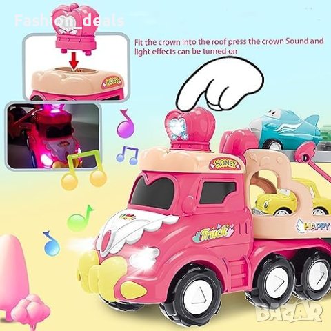 Нов 5 в 1 анимационен камион с ремарке Играчка Коли Деца Подарък, снимка 6 - Други - 42259465