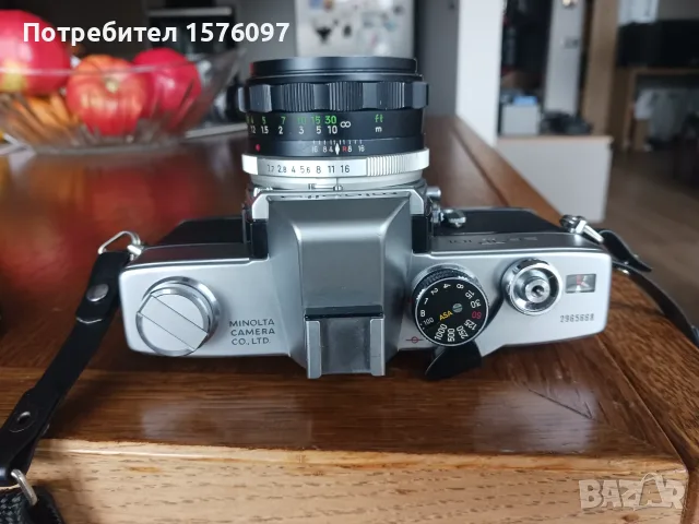 Фотоапарат Minolta SR-T 101 и обектив Minolta MC Rokkor-PF 55mm f/1.7, снимка 7 - Фотоапарати - 56243667