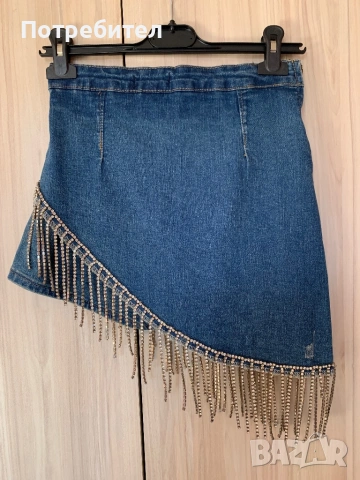 Пола-панталон с ресни от камъни, снимка 4 - Поли - 53744006