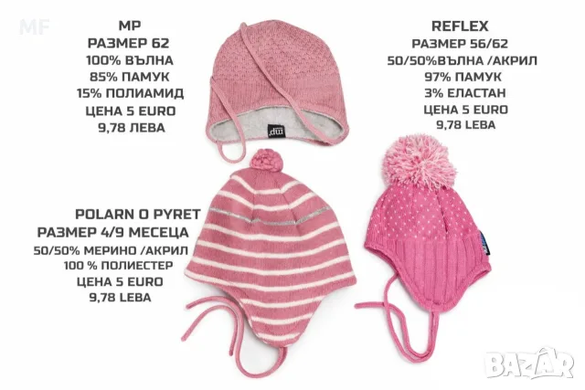 МЕРИНО ВЪЛНЕНИ АКСЕСОАРИ , снимка 16 - Бебешки шапки - 55943769