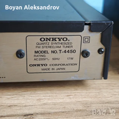 Стерео Тунер Onkyo T-4450 Integra – Quartz Synthesized (Made in Japan), снимка 5 - Ресийвъри, усилватели, смесителни пултове - 56142921