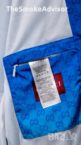 Яке Gucci Printed Technical Poplin Zip Jacket – Gradient Blue, снимка 9 - Якета - 52189956