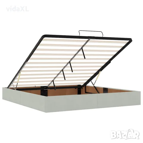 vidaXL Османска рамка за легло без матрак, светлосива 180x200см кадифе, снимка 10 - Спални и легла - 56147053