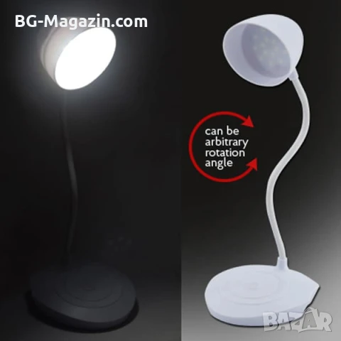 Акумулаторна LED настола лампа с лед осветление за бюро маникюр четене с чупещо рамо детска стая, снимка 3 - Лед осветление - 51049272