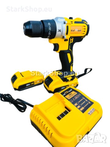  Акумулаторен ударен винтоверт KraftRoyal XR 36v 8AH с две батерии, снимка 5 - Винтоверти - 41670315